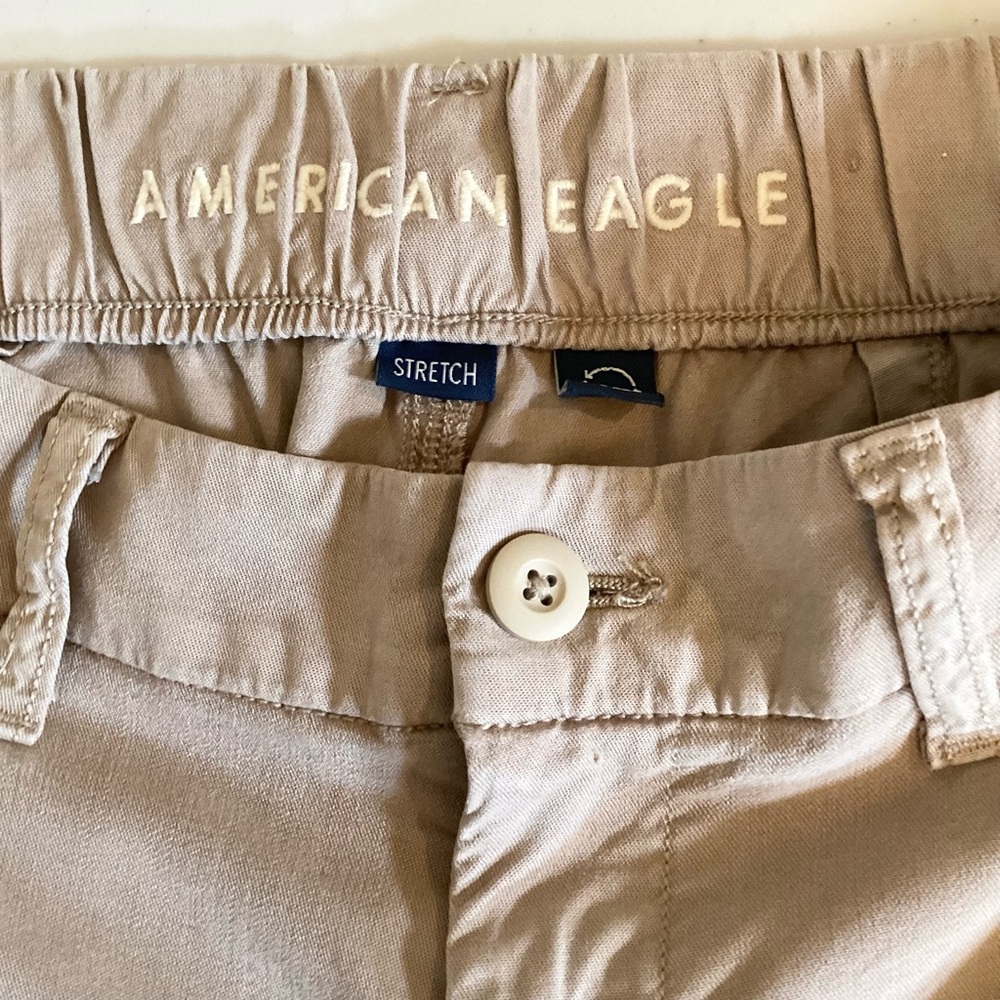 American Eagle 4 Short Baggy Wide Leg Mid Rise Tan Beige Cargo Pants Womens 2024 - Picture 6 of 10